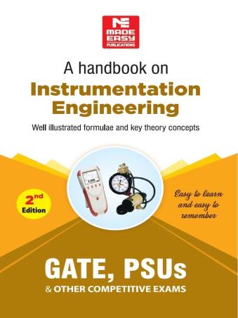 Book cover number 1 for A Handbook On Instrumentation Engineering GATE, PSUs & Other Competitive Exams written by NA published by Made Easy Publications