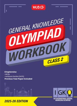 Book cover number 1 for IGKO Olympiad Workbook Class 2 : SOF International General Knowledge Olympiad (2025-26) written by NA published by MTG Learning Media (P) Ltd.