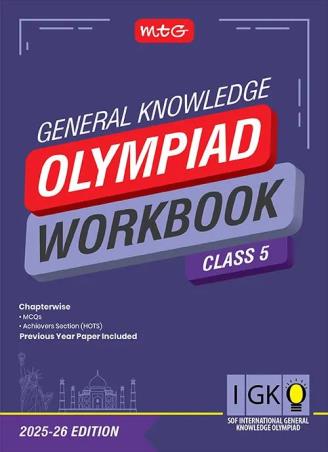 Book cover number 1 for IGKO Olympiad Workbook Class 5 : SOF International General Knowledge Olympiad (2025-26) written by NA published by MTG Learning Media (P) Ltd.