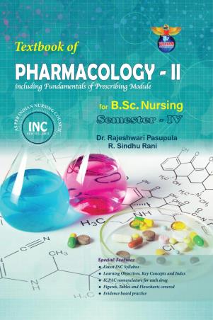 Book cover number 1 for A Text Book Of Pharmacology 2 For BSc Nursing Semester 4 written by Rajeswari Pasupula, Sindhu Rani published by Vijayam Publications