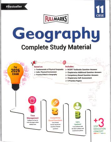 Book cover number 1 for Geography Class 11 (CBSE) Complete Study Material (2026 Exam) written by NA published by Full Marks Pvt. Ltd.