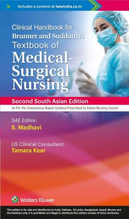 Book cover number 1 for Clinical Handbook For Brunner And Suddarth’s Textbook Of Medical Surgical Nursing written by S. Madhavi, Tamara kear published by Wolters Kluwer