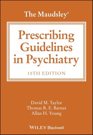 Book cover number 1 for Prescribing Guidelines In Psychiatry written by David M. Taylor published by Wiley Blackwell