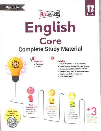 Book cover number 1 for English Core Complete Study Material CBSE Class 12 (For 2026 Exam) written by NA published by Full Marks Pvt. Ltd.
