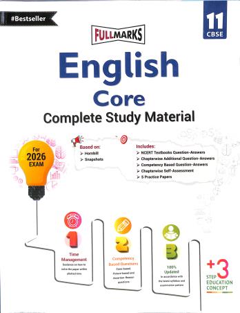 Book cover number 1 for English Core Complete Study Material CBSE Class 11 (For 2026 Exam) written by NA published by Full Marks Pvt. Ltd.