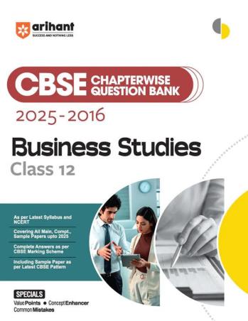 Book cover number 1 for CBSE Chapterwise-Question Bank (2025 - 2016) Bussiness Studies Class 12 written by Nidhi Jain, Ishita Agarwal published by Arihant Publications (India) Limited