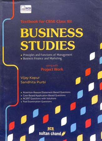 Book cover number 1 for Business Studies : Textbook For CBSE Class 12 (Along With Project Work) written by Vijay Kapur, Sandhita Purbi published by Sultan Chand & Sons (P) Ltd