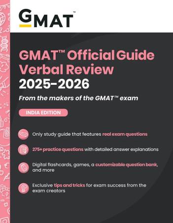 Book cover number 1 for GMAT Official Guide Verbal Review 2025 - 2006 (India Edition) written by NA published by Wiley India Pvt. Ltd.