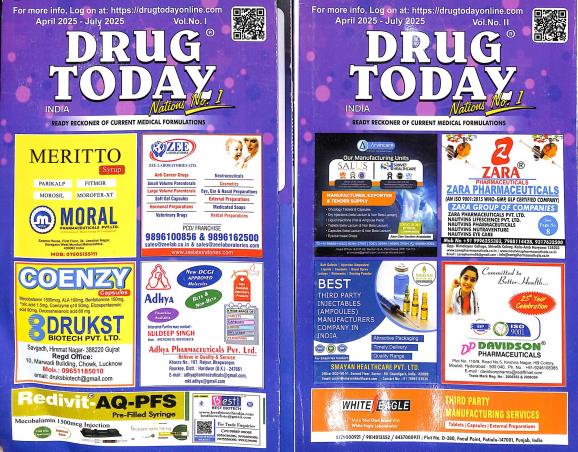 Book cover number 1 for Drug Today DT-128 Volume 1 & 2 (April 2025 - July 2025) written by NA published by Drug Today