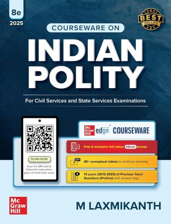 Book cover number 1 for Courseware On Indian Polity 2025 (For Civil Services And State Services Examinations) written by NA published by McGraw Hill Education Private Limited