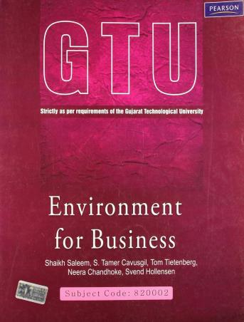 Book cover number 1 for GTU Environment For Business written by Shaikh Saleem published by Pearson Education