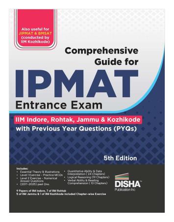 Book cover number 1 for Comprehensive Guide For IPMAT Entrance Exam written by NA published by Disha Publication
