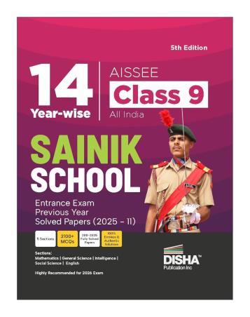 Book cover number 1 for 14 Year-Wise AISSEE All India Sainik School Class 9 written by NA published by Disha Publication