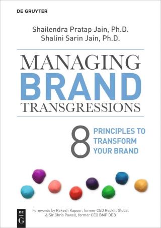 Book cover number 1 for Managing Brand Transgressions : 8 Principles To Transform Your Brand written by Shailendra Pratap Jain, Shalini Sarin Jain published by De Gruyter