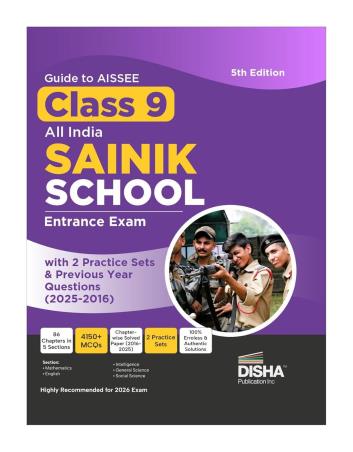 Book cover number 1 for Guide to AISSEE Class 9 All India Sainik School (Entrance Exam) written by NA published by Disha Publication