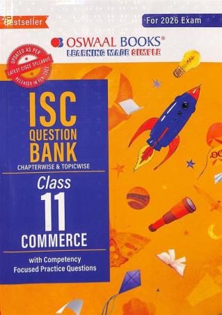 Book cover number 1 for Oswaal ISC Question Bank Class 11 Commerce (For 2026 Exam) written by NA published by Oswaal Books