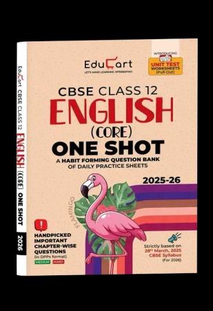 Book cover number 1 for CBSE One Shot English (Core) Class 12 (2025-26) written by NA published by Educart