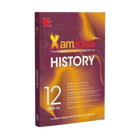 Book cover number 1 for Xam Idea History Class 12 CBSE (2025-26) written by NA published by VK Global Publications Pvt. Ltd.