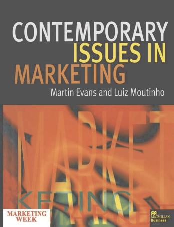 Book cover number 1 for Contemporary Issues In Marketing written by Martin Evans, Luiz Moutinho published by Palgrave Macmillan