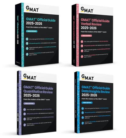 Book cover number 1 for GMAT Official Guide 2025-2026 (Indian Edition) Set Of 4 Books written by NA published by Wiley India Pvt. Ltd.