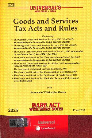 Book cover number 1 for Goods And Services Tax Acts And Rules (2025) written by NA published by LexisNexis