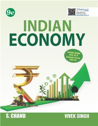Book cover number 1 for Indian Economy (Includes Budget 2025-26 & Economic Survey 2024-25) written by Vivek Singh published by S. Chand Publishing