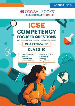 Book cover number 1 for Oswaal ICSECompetency Focused Questions Chapter-Wise Class 10 (For 2026 Exam) written by NA published by Oswaal Books