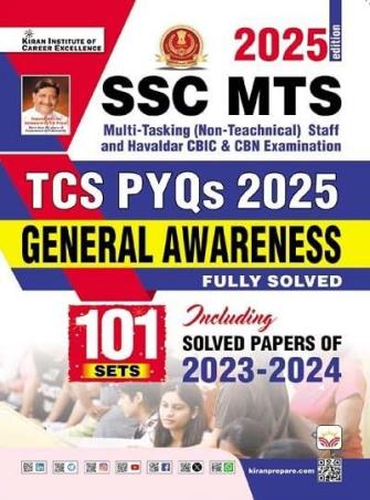 Book cover number 1 for SSC MTS (TCS PYQs 2025) General Awarness (101 Sets) 2025 Edition written by NA published by Kiran Institute Of Career Excellence Pvt. Ltd.