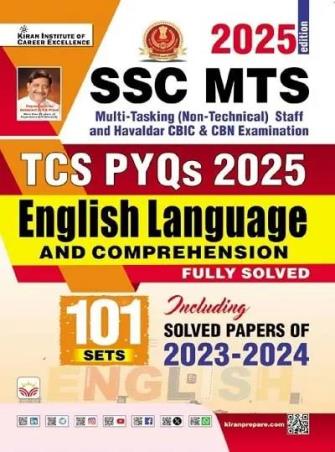 Book cover number 1 for SSC MTS TCS PYQs 2025 - English Language and Comprehension - 101 Sets (2025 Edition) written by NA published by Kiran Institute Of Career Excellence Pvt. Ltd.