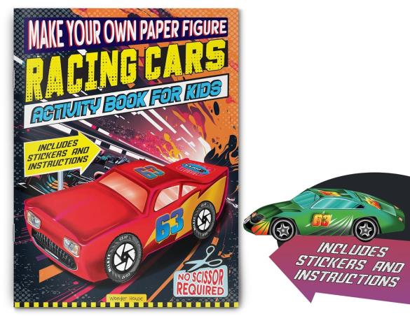 Book cover number 1 for Make Your Own Paper Figures – Racing Cars Activity Book For Kids written by NA published by Wonder House