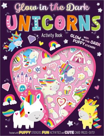 Book cover number 1 for Glow In The Dark Unicorns Activity Book written by Sophie Collingwood published by Make Believe Ideas Ltd.