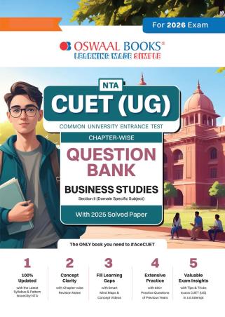Book cover number 1 for Oswaal NTA CUET (UG) Question Bank Business Studies Section 2 (2026 Exam) written by NA published by Oswaal Books