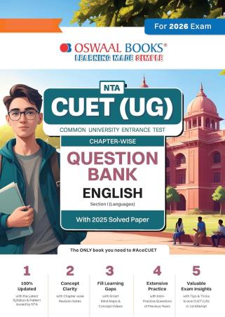 Book cover number 1 for Oswaal NTA CUET (UG) Chapter-Wise Question Bank English (2026 Exam) written by NA published by Oswaal Books