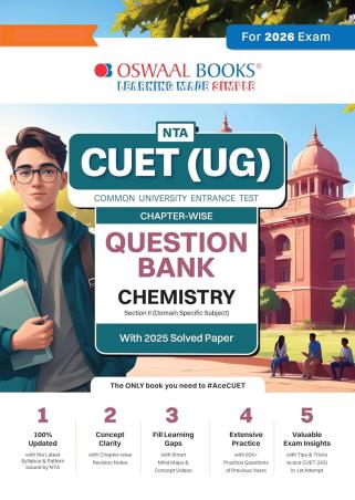 Book cover number 1 for Oswaal NTA CUET (UG) Chapter-Wise Question Bank Chemistry (2026 Exam) written by NA published by Oswaal Books