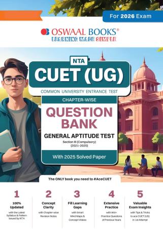 Book cover number 1 for Oswaal NTA CUET (UG) Question Bank General Aptitute Test Section 3 (2026 Exam) written by NA published by Oswaal Books