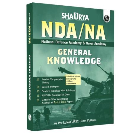 Book cover number 1 for Shaurya NDA / NA General Knowledge (2024 Edition) written by NA published by Physicswallah Private Limited