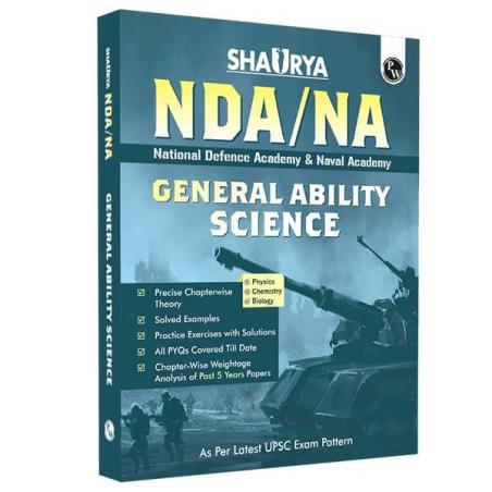 Book cover number 1 for Shaurya NDA / NA General Ability Science (2024 Edition) written by NA published by Physicswallah Private Limited