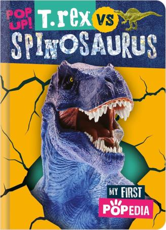 Book cover number 1 for T. Rex Vs Spinosaurus written by Alex Cox published by Make Believe Ideas Ltd.