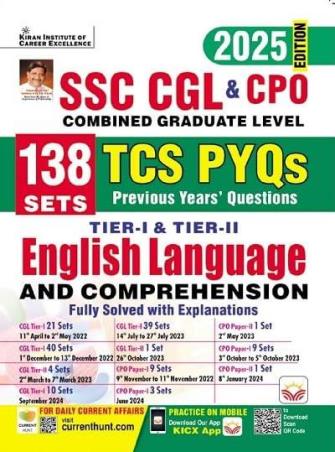 Book cover number 1 for SSC CGL & CPO Combined Graduate Level (Tier 1 & Tier 2) English Language 2025 Edition written by NA published by Kiran Institute Of Career Excellence Pvt. Ltd.