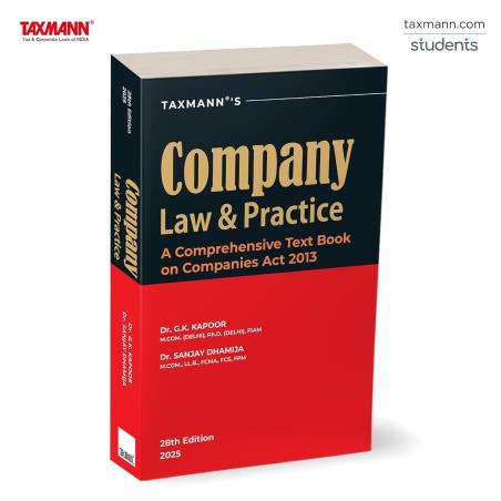 Book cover number 1 for Taxmann's Company Law & Practice written by G. K. Kapoor, Sanjay Dhamija published by Taxmann Publications Pvt. Ltd.