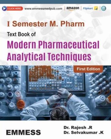 Book cover number 1 for Text Book Of Modern Pharmaceutical Analytical Techniques written by Rajesh. R, Selvakumar. K published by Emmess Medical Publishers