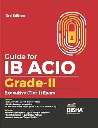 Book cover number 1 for Guide For IB ACIO Grade 2 / Executive (Tier 1) Exam written by NA published by Disha Publication