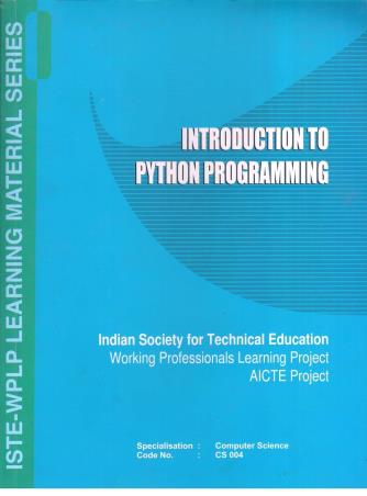 Book cover number 1 for Introduction To Python Programming written by Venkatesh, Nagaraju Y. published by Khanna Publishing House
