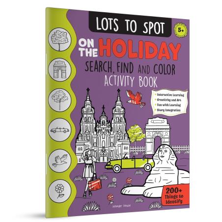 Book cover number 1 for Lots To Spot On The Holiday : Search, Find And Color Activity Book written by NA published by Wonder House