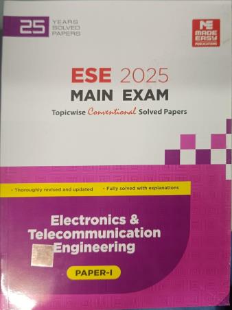 Book cover number 1 for ESE 2025 Mains Exam Electronics & Telecommunication Engineering Paper 1 written by NA published by Made Easy Publications