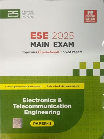 Book cover number 1 for ESE 2025 Mains Exam Electronics & Telecommunication Engineering Paper 2 written by NA published by Made Easy Publications