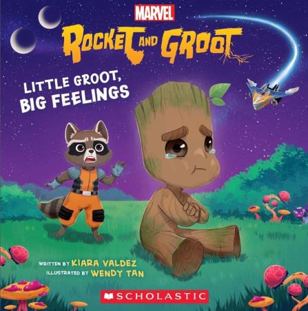 Book cover number 1 for Little Groot, Big Feelings (Marvel Rocket And Groot) written by Kiara Valdez published by Scholastic