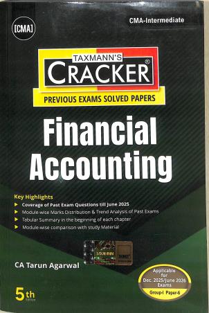 Book cover number 1 for Taxmann's Cracker Financial Accounting (Dec 2025 / June 2026 Exams Group 1 Paper 6) written by Tarun Agarwal published by Taxmann Publications Pvt. Ltd.
