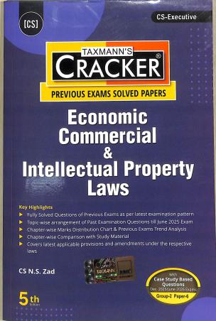 Book cover number 1 for Taxmann's Cracker Economic Commercial & Intellectual Property Laws written by N. S. Zad published by Taxmann Publications Pvt. Ltd.