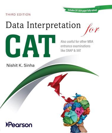 Book cover number 1 for Data Interpretation For CAT written by Nishit K. Sinha published by Pearson Education